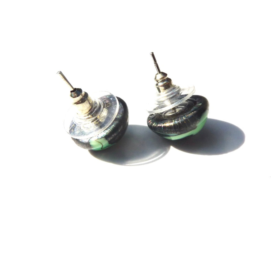 Mars Vert Puces Murano - Labelle Ikeya Création Originale - Puce d'oreilles