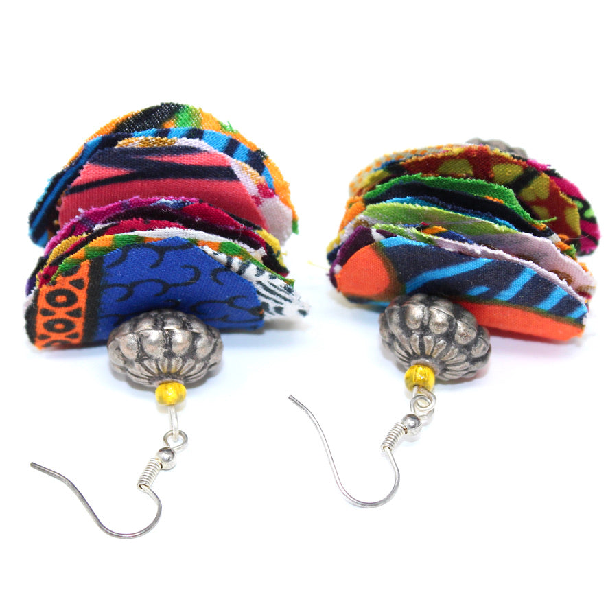 Sax Wax Boucles Textiles - Labelle Ikeya Création Originale - Boucles d'oreilles