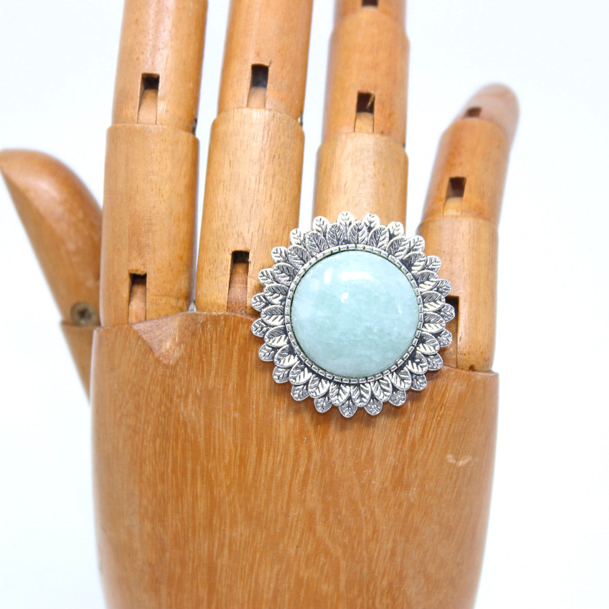 Bague Minérale Aventurine - Labelle Ikeya Création Originale - Bague