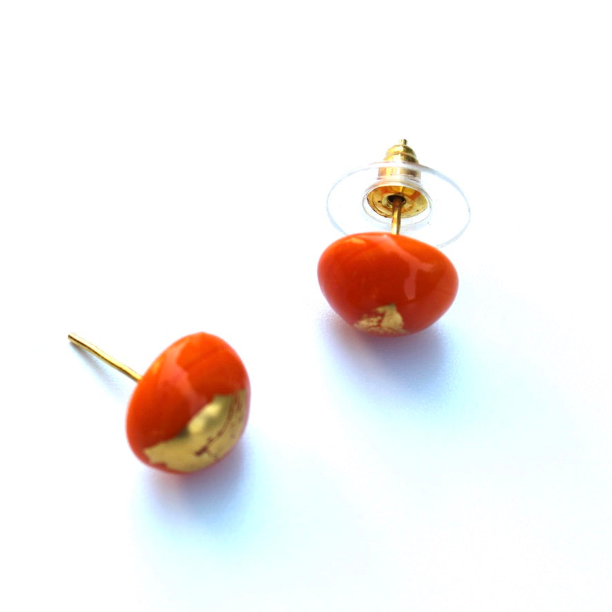 Mini Orion Orange Opaque - Labelle Ikeya Création Originale - Puce d'oreilles