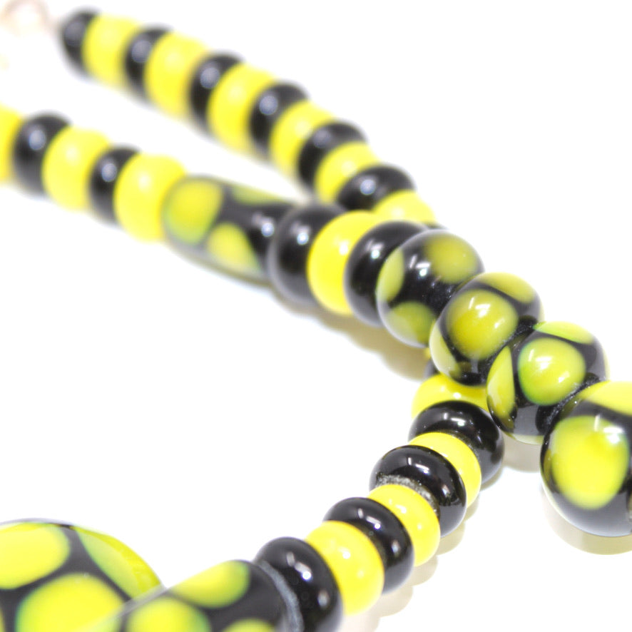 Salamandre Prestige Jaune & Noir - Labelle Ikeya Création Originale - Collier