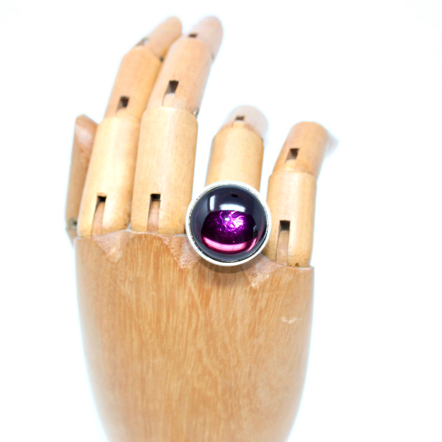 Étain Bague Cristal de Bohème Violine Transparente - Labelle Ikeya Création Originale - Parure