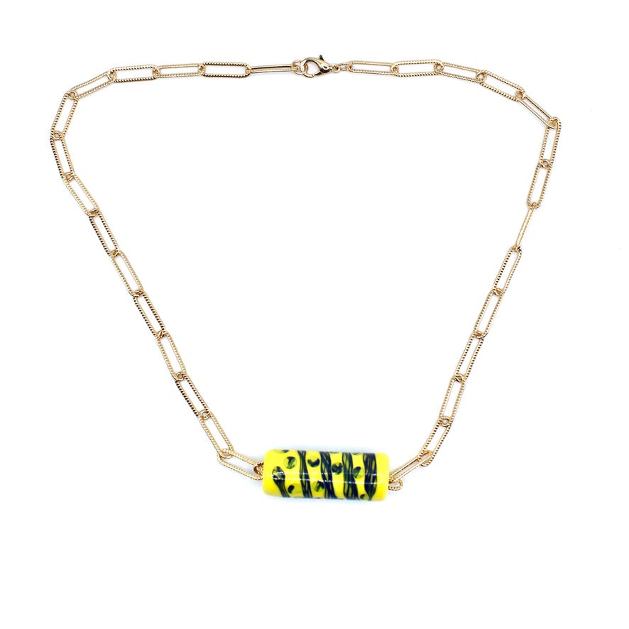 Roula DOWN Murano Ras de cou doré à l'or fin - Labelle Ikeya Création Originale - Collier