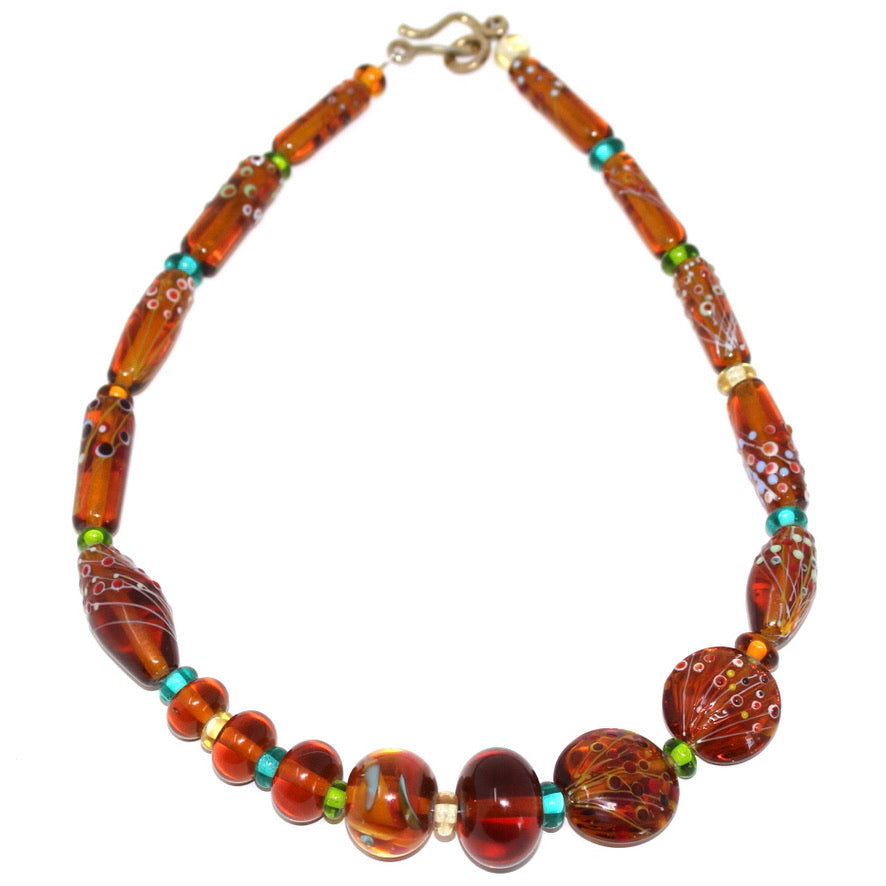 Ambre Fleuri au Miel - Labelle Ikeya Création Originale - Collier