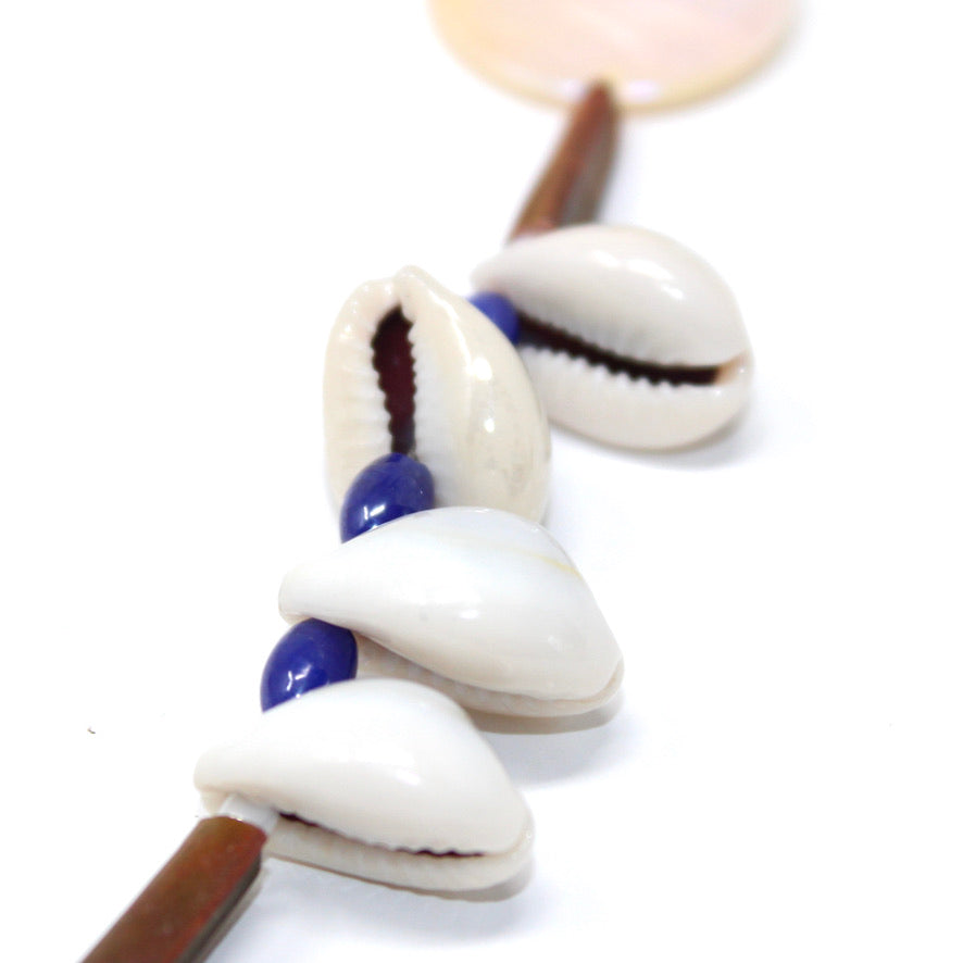 Astria Gypset Mauve Cauri & Nacre - Labelle Ikeya Création Originale - Sautoir