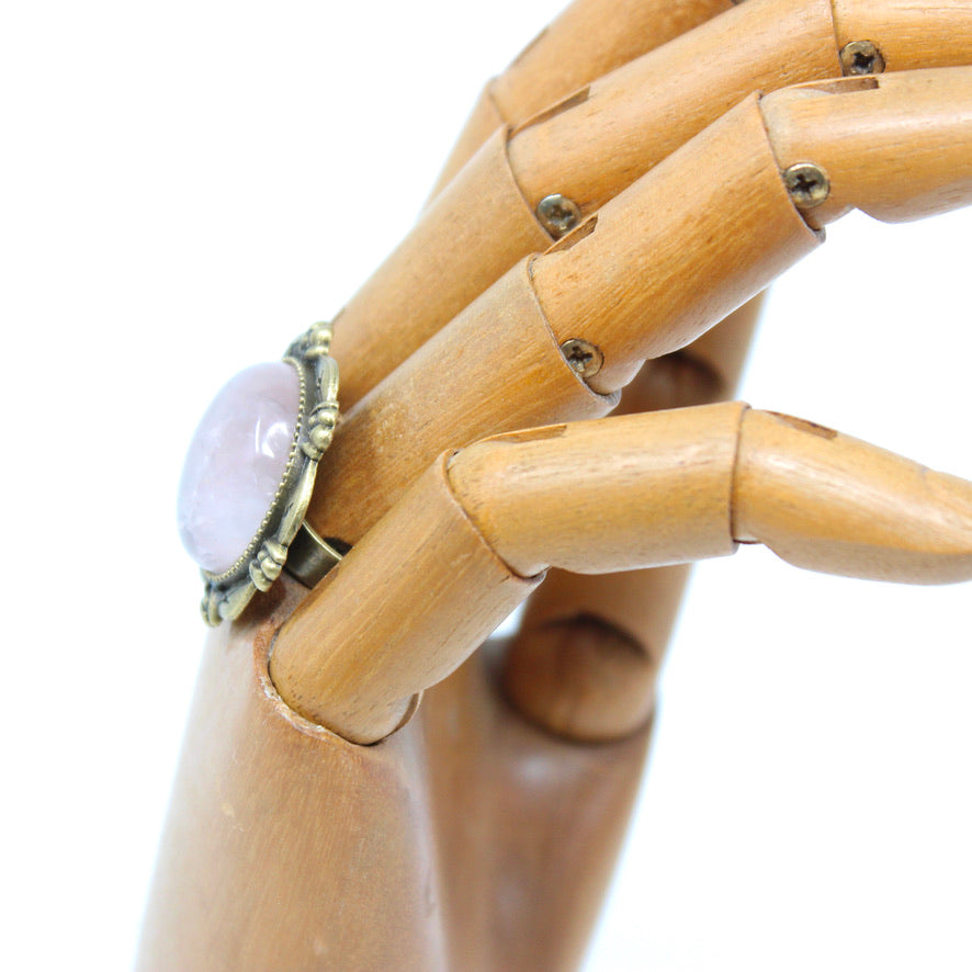 Bague Minérale Quartz Rose - Labelle Ikeya Création Originale - Bague