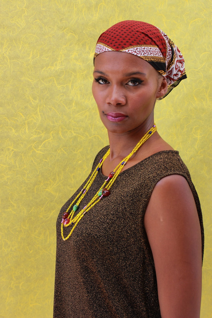 Matinée Yellow Cœur Vert Sautoir - Labelle Ikeya Création Originale - Sautoir