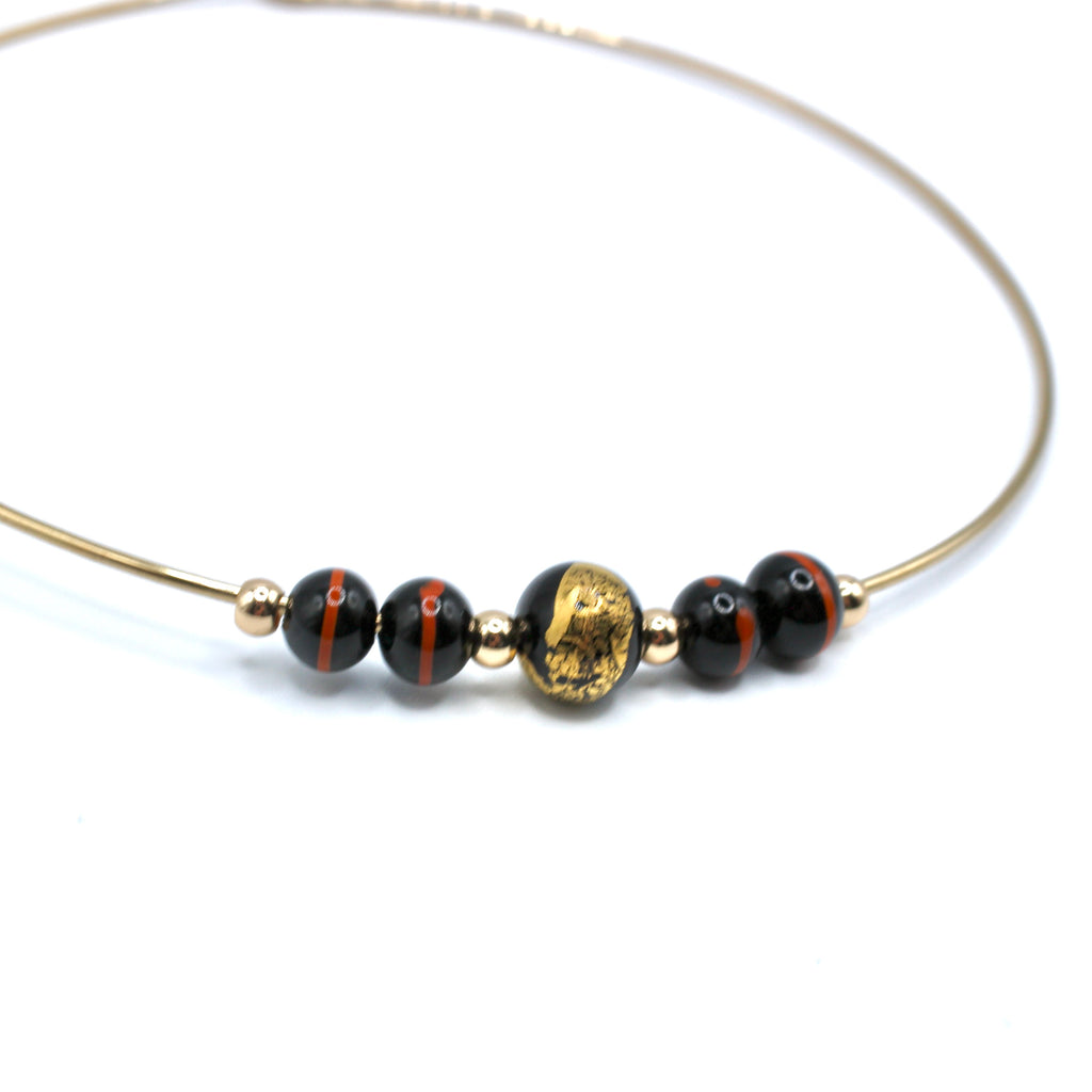 Libra Oro Ras de cou Murano doré à l'or fin - Labelle Ikeya Création Originale - Ras de cou