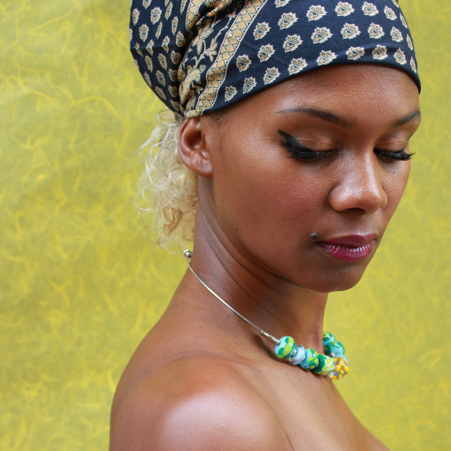 Oeil de Paon Murano - Labelle Ikeya Création Originale - Ras de cou