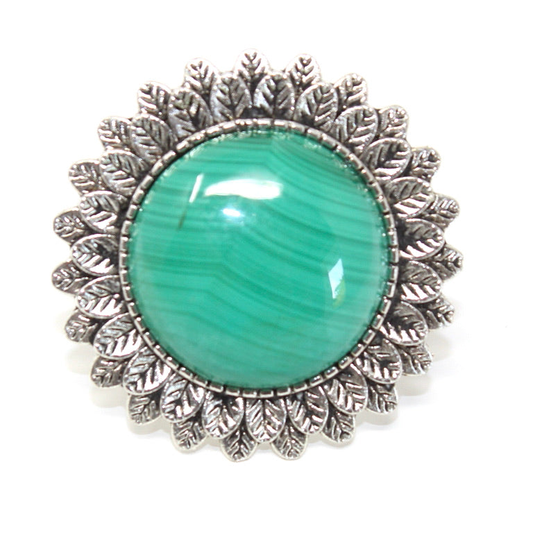 Bague Minérale Malachite - Labelle Ikeya Création Originale - Bague