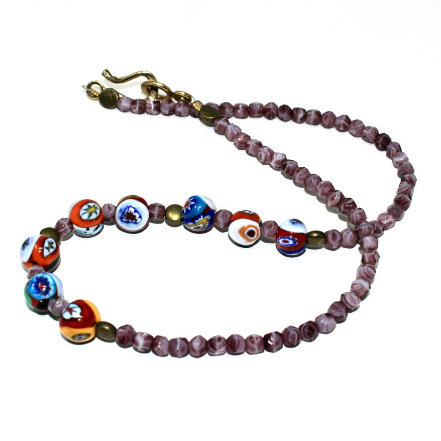 Collier Murines Murano Violettes - Labelle Ikeya Création Originale - Collier