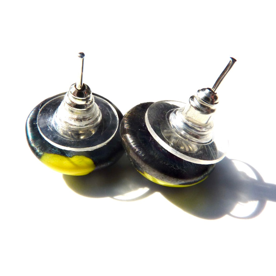 Mars Jaune Puces Murano - Labelle Ikeya Création Originale - Puce d'oreilles