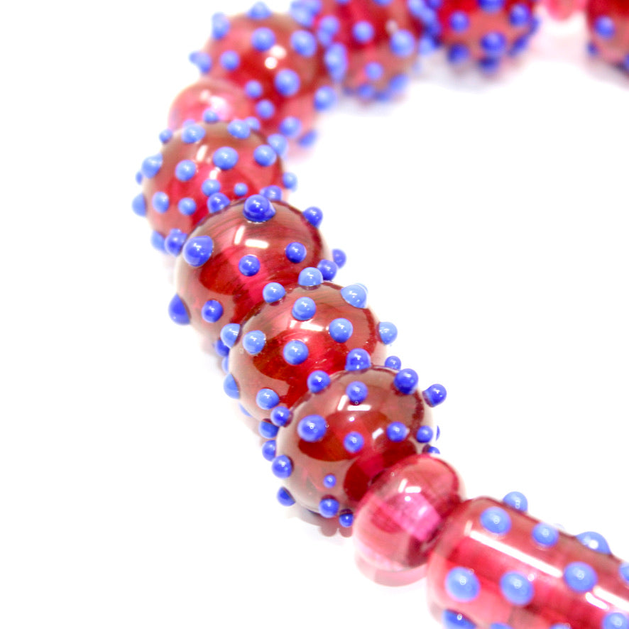 Framboise Céleste Collier Prestige Murano - Labelle Ikeya Création Originale - Collier