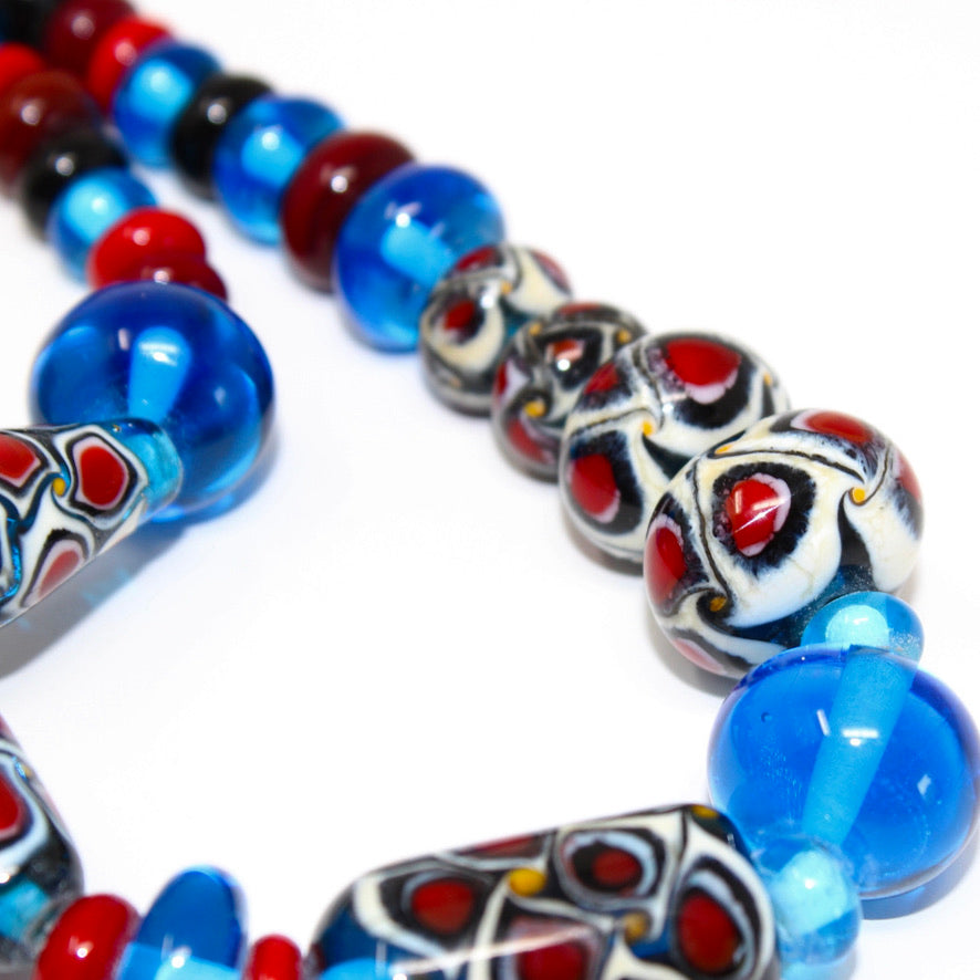 Blue Paon PuyLi Prestige - Labelle Ikeya Création Originale - Collier