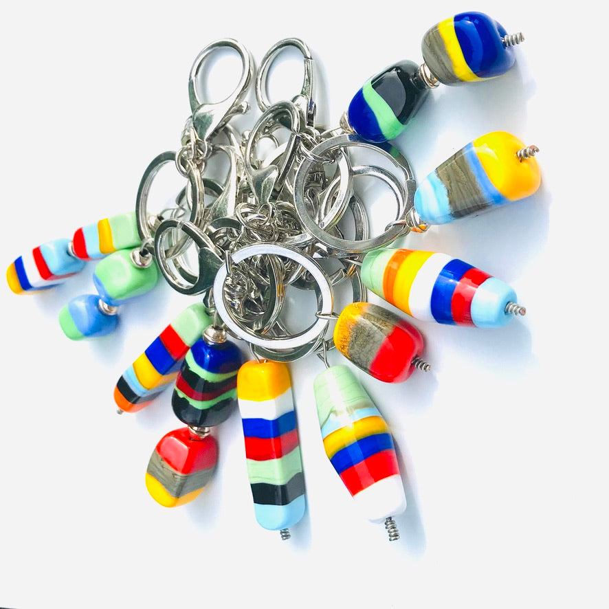 Caillou Trio Terrestre - Labelle Ikeya Création Originale - Porte Clefs Murano