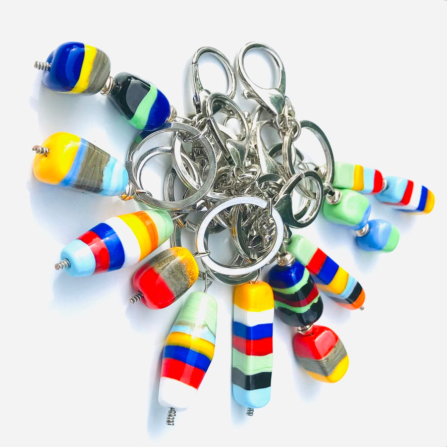 Caillou Longha Baya Murano - Labelle Ikeya Création Originale - Porte Clefs Murano