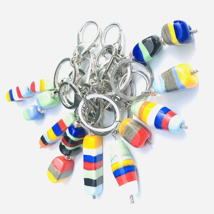 Caillou Double Longha - Labelle Ikeya Création Originale - Porte Clefs Murano