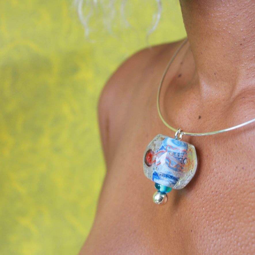 Médusa Blue - Labelle Ikeya Création Originale - Collier