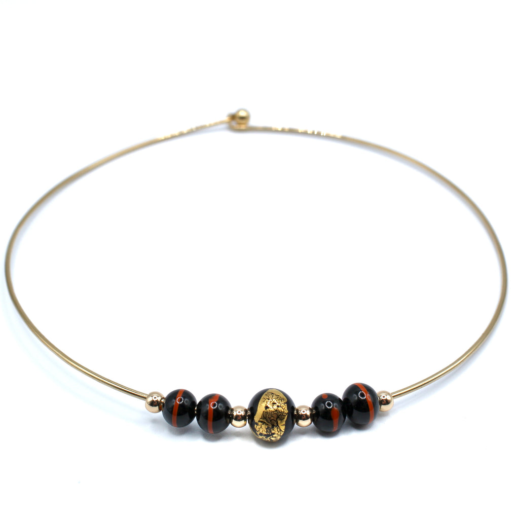 Libra Oro Ras de cou Murano doré à l'or fin - Labelle Ikeya Création Originale - Ras de cou