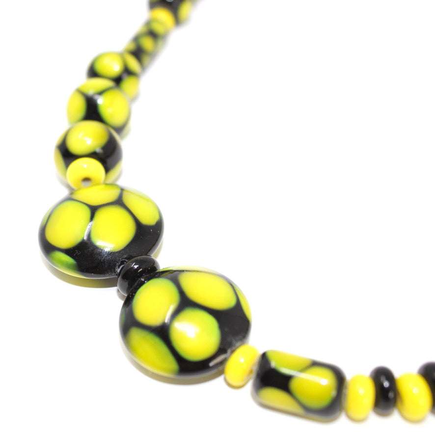 Salamandre Prestige Jaune & Noir - Labelle Ikeya Création Originale - Collier