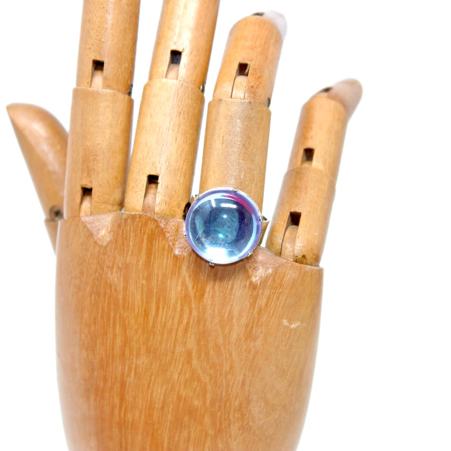 Bague Arc en Ciel Bleuté Griffes - Labelle Ikeya Création Originale - Parure