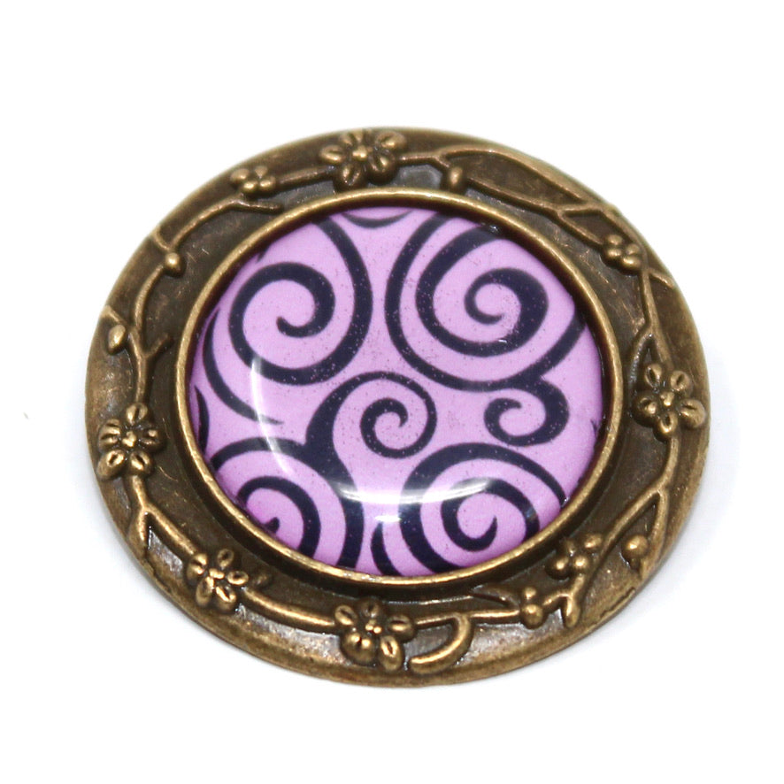Broche Pin's Me Up Graphic Spirale - Labelle Ikeya Création Originale - Broches