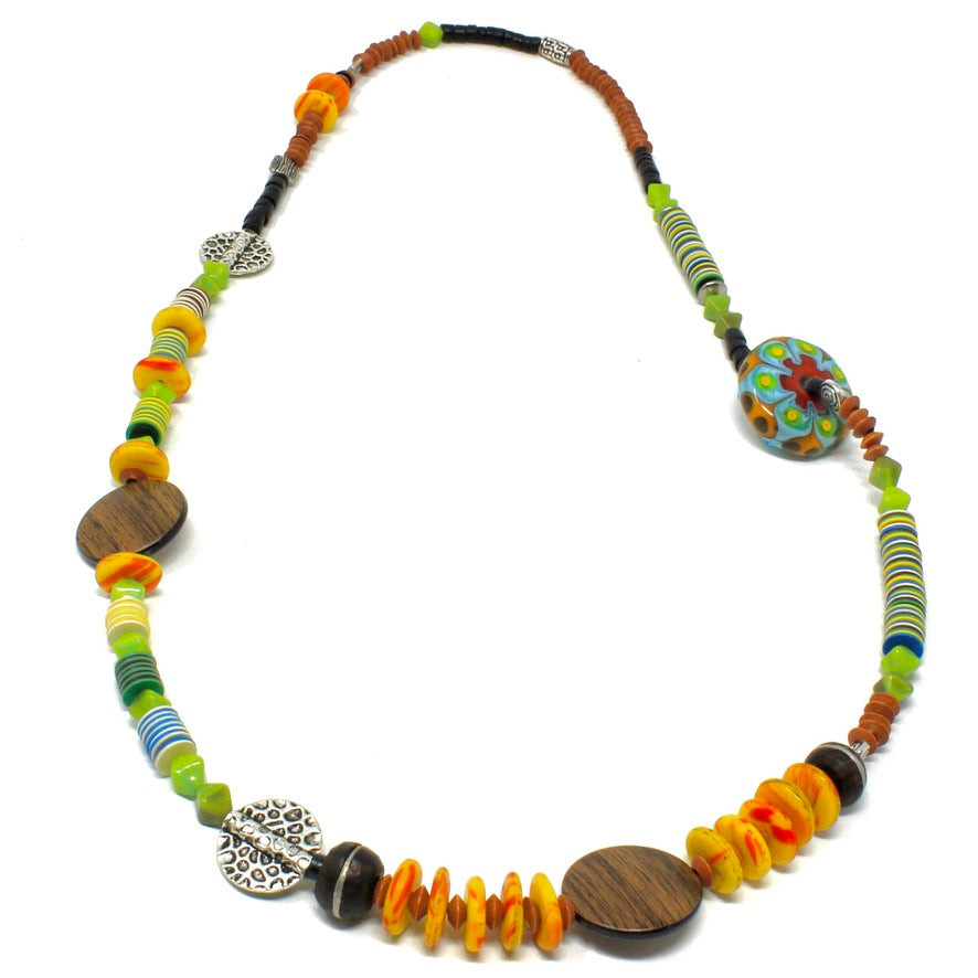 Ethnic Zamba Sautoir Murano Heishi - Labelle Ikeya Création Originale - Collier