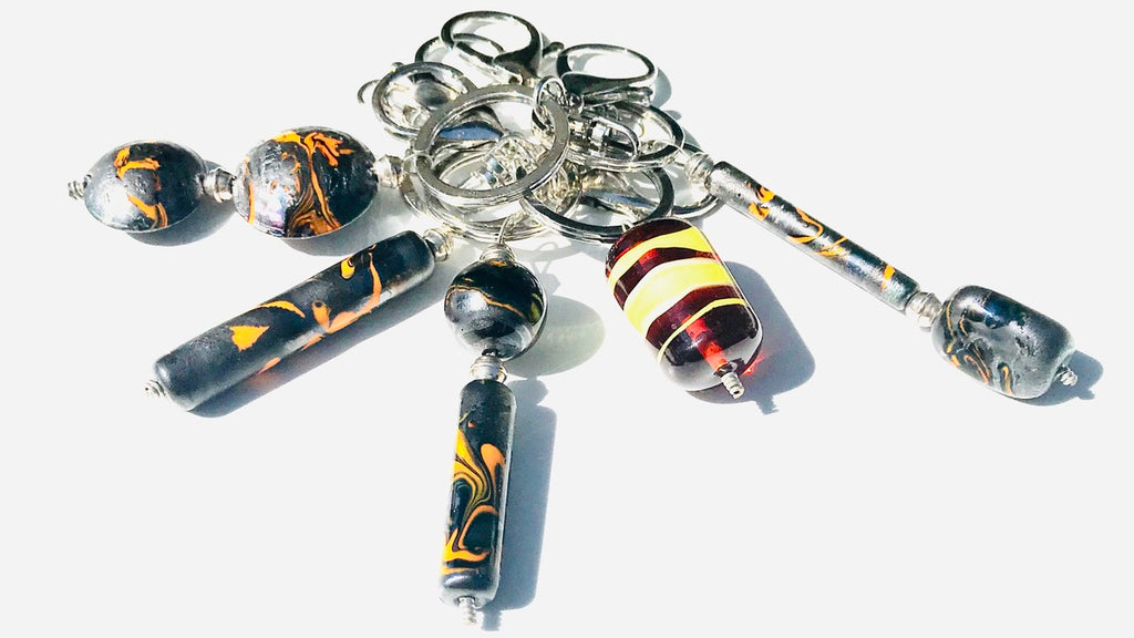 Métalico Caillou Longha - Labelle Ikeya Création Originale - Porte Clefs Murano