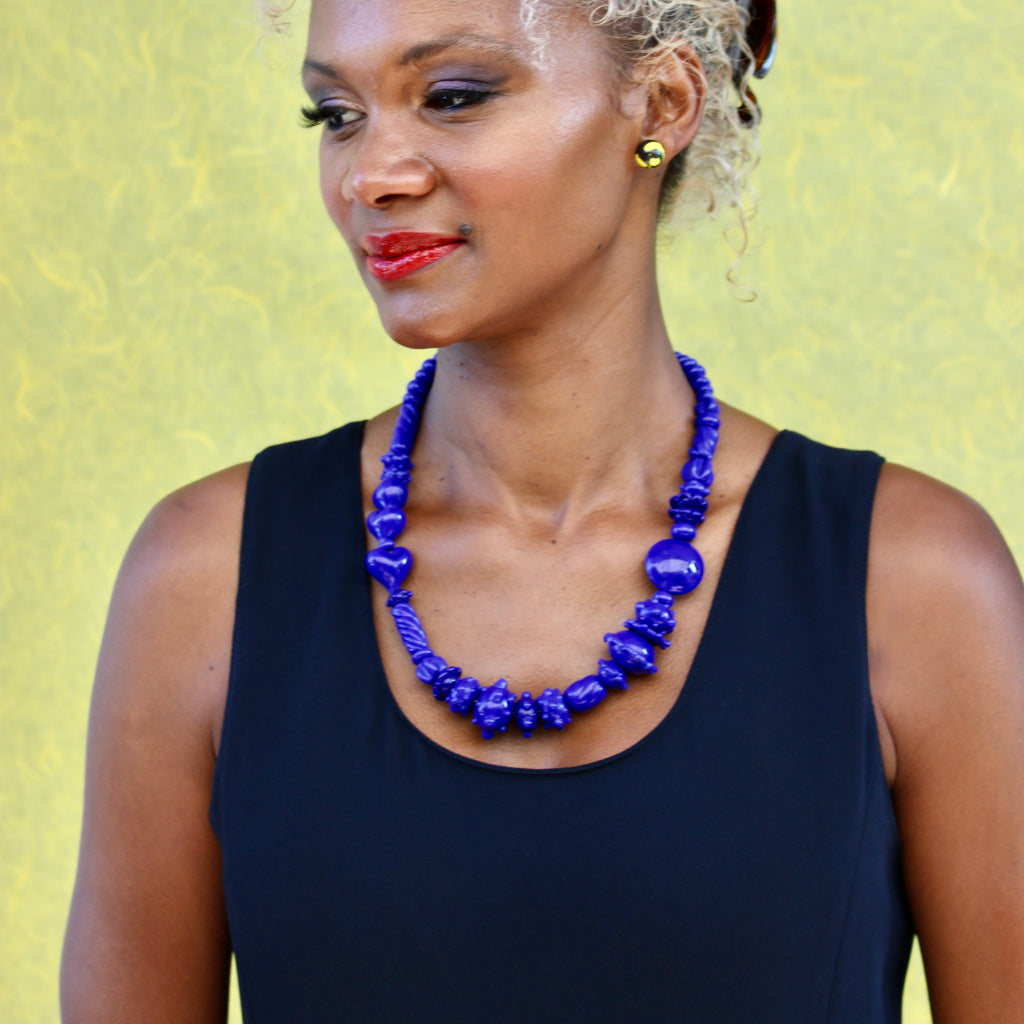 Égée Uni Vers L'Uni Bleu Roy Prestige - Labelle Ikeya Création Originale - Collier
