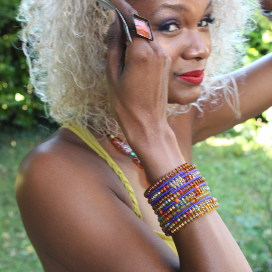 Soleil Couchant Manchette - Labelle Ikeya Création Originale - Bracelets