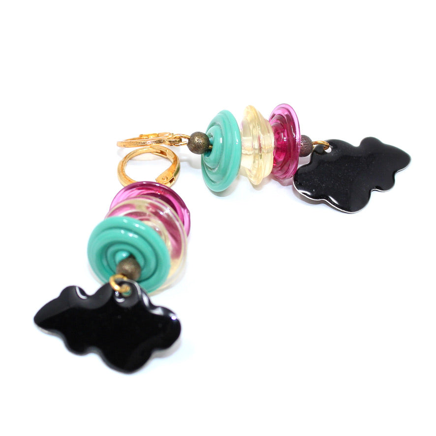 Nuage Vaporeux Aqua - Labelle Ikeya Création Originale - Boucles d'oreilles