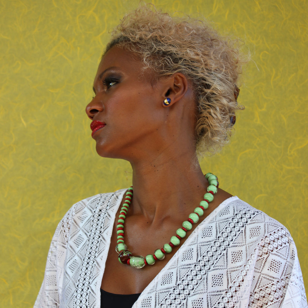 Fuega Verde Murano Prestige - Labelle Ikeya Création Originale - Collier
