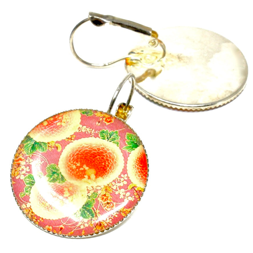 Tanka Fleuri Dormeuses - Labelle Ikeya Création Originale - Boucles d'oreilles