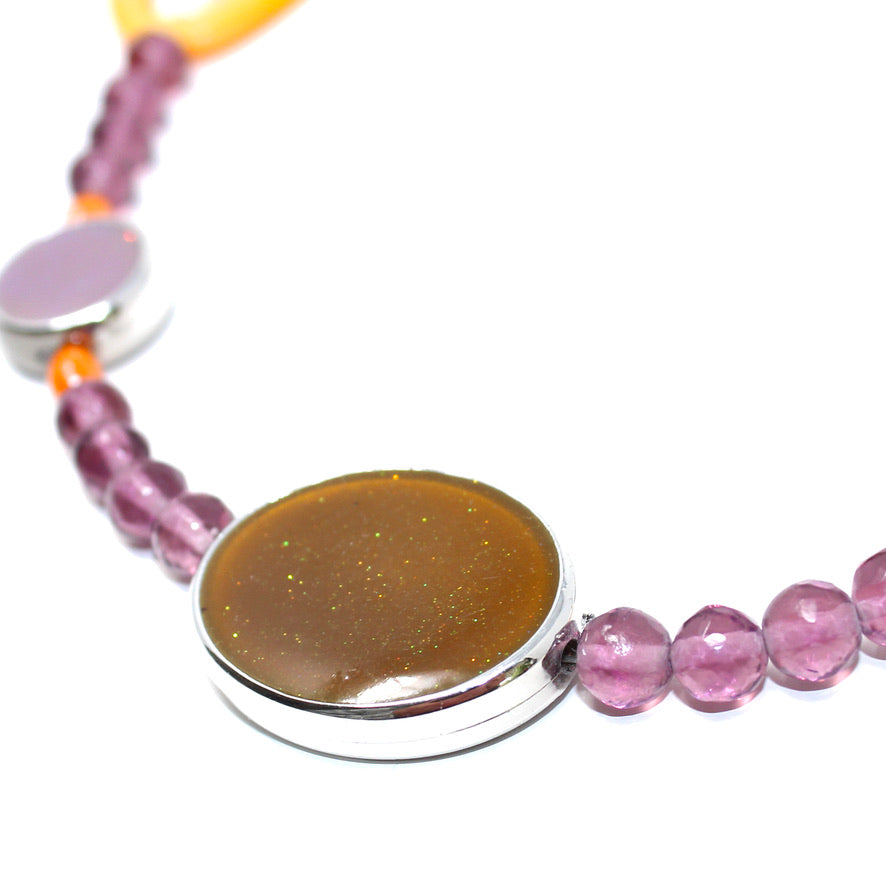 Astria Gypset Mauve Sun Baby - Labelle Ikeya Création Originale - Sautoir