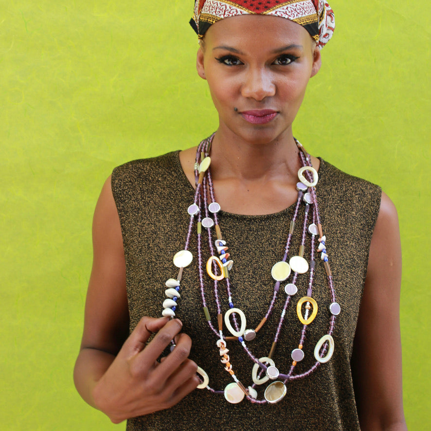 Astria Gypset Mauve Sun Baby - Labelle Ikeya Création Originale - Sautoir