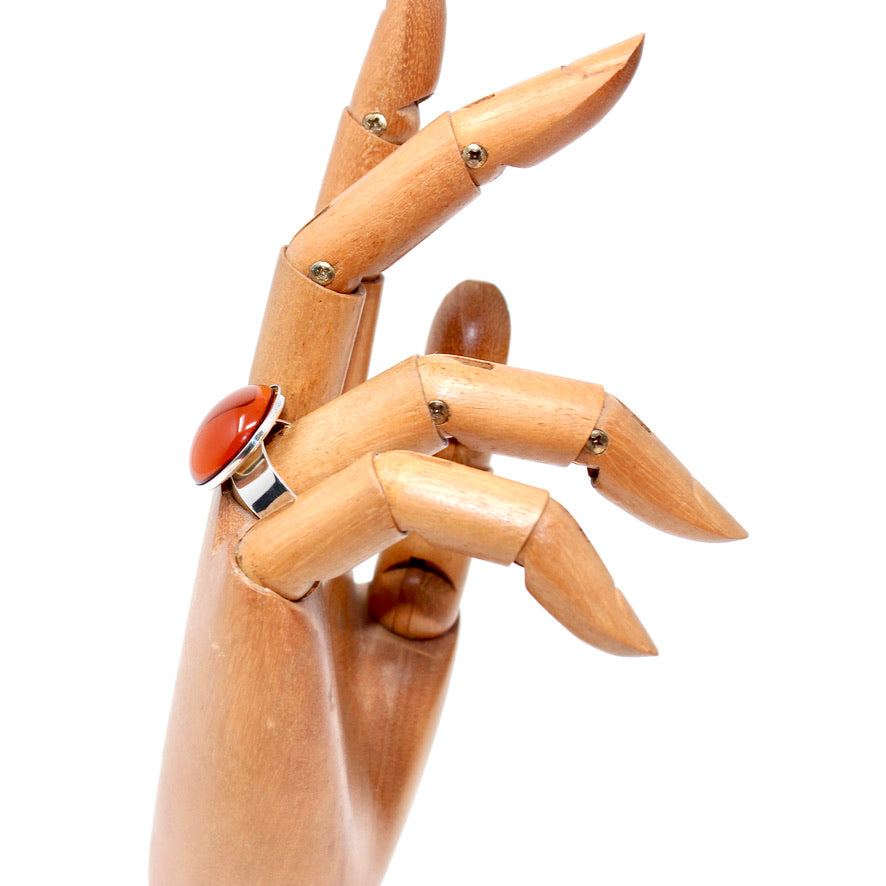 Bague Cristal de Bohème Orange Transparent - Labelle Ikeya Création Originale - Parure