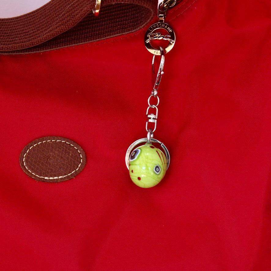 Œuf Prairie Fleurie Murano - Labelle Ikeya Création Originale - Porte Clefs Murano