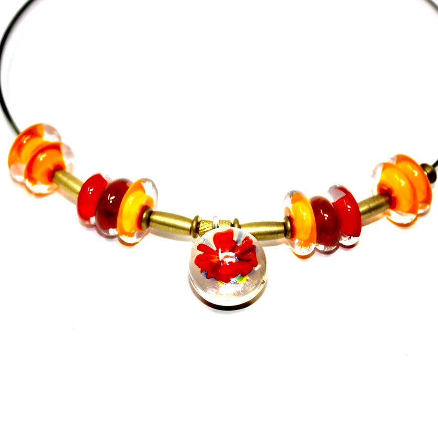 Crocosmia Aurea - Labelle Ikeya Création Originale - Ras de cou