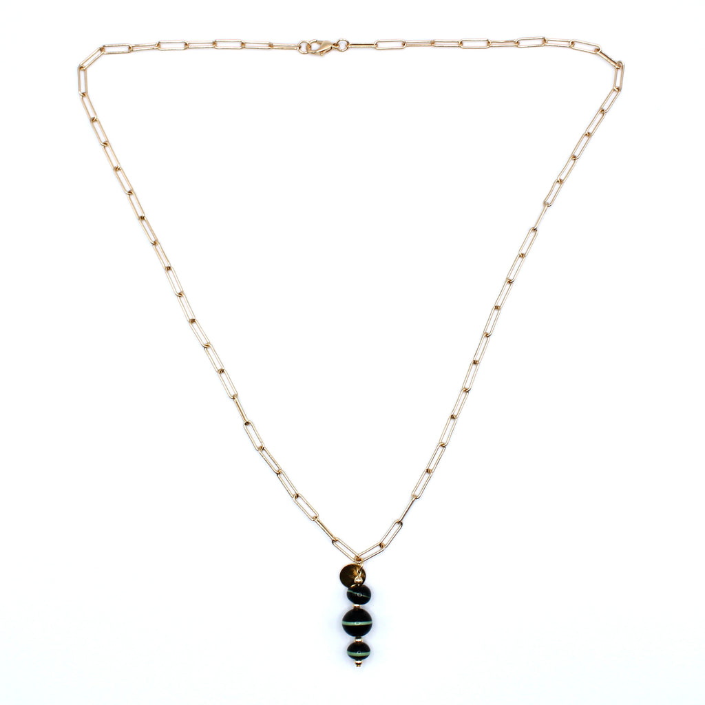 Balla Jo Murano Sautoir Maille Trombone dorée à l'or fin - Labelle Ikeya Création Originale - Sautoir