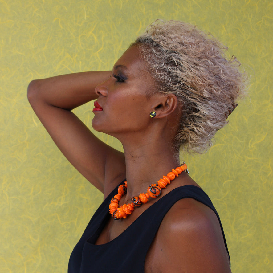 Naxoya Uni Vers L'Uni Orange Prestige - Labelle Ikeya Création Originale - Collier