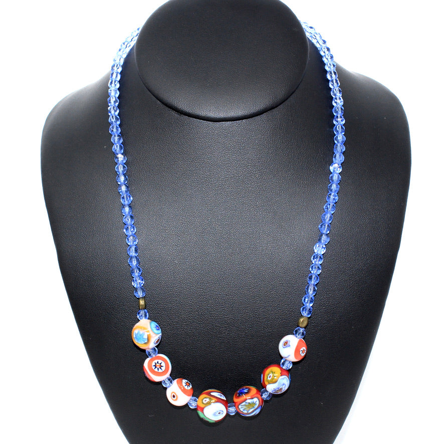 Collier Murines Murano Blue Color - Labelle Ikeya Création Originale - Collier