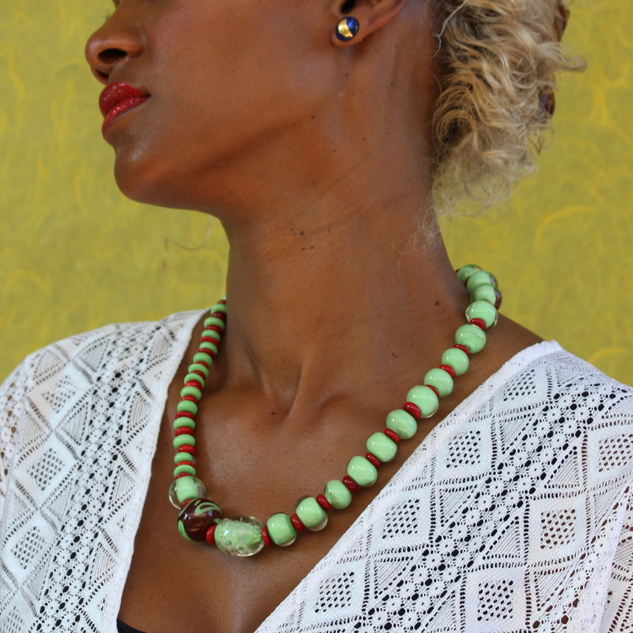 Fuega Verde Murano Prestige - Labelle Ikeya Création Originale - Collier