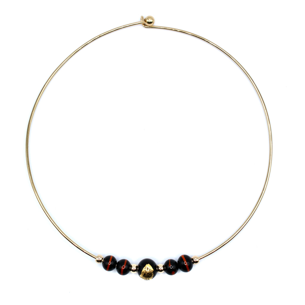 Libra Oro Ras de cou Murano doré à l'or fin - Labelle Ikeya Création Originale - Ras de cou