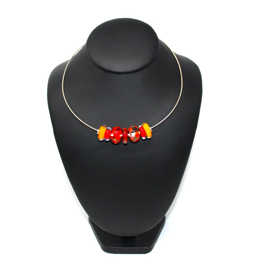 Coquelicots en Fête - Labelle Ikeya Création Originale - Ras de cou