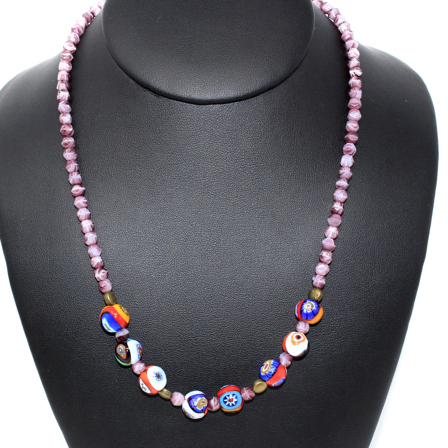 Collier Murines Murano Violettes - Labelle Ikeya Création Originale - Collier