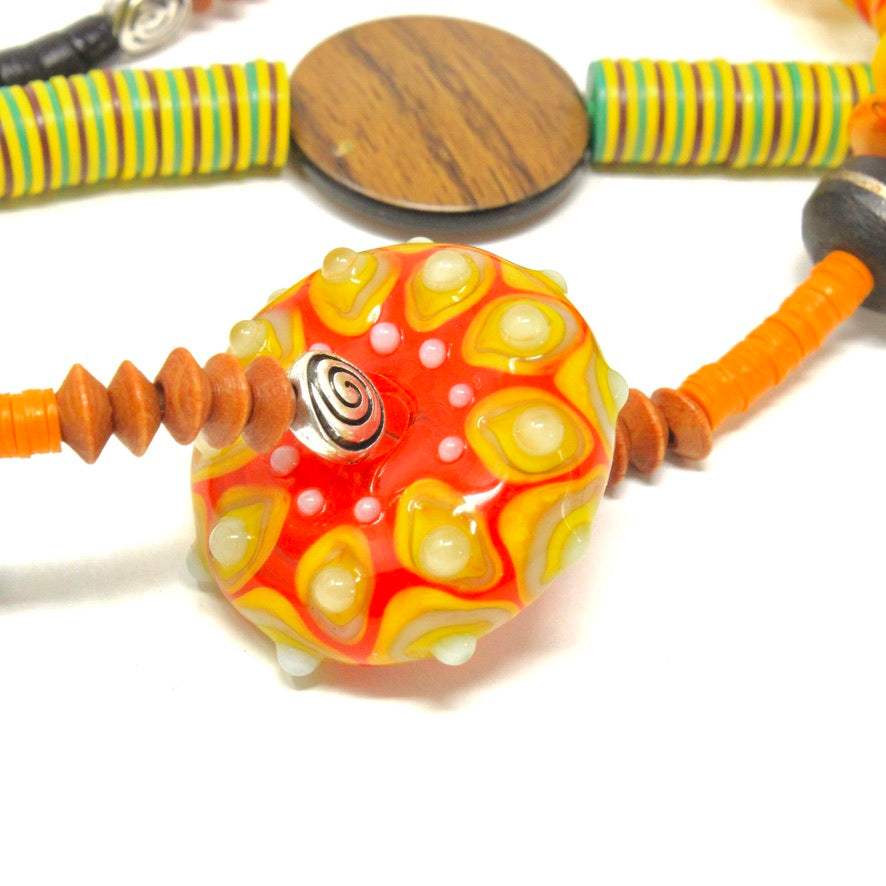 Bora Ethnic Sautoir Murano Heishi - Labelle Ikeya Création Originale - Collier