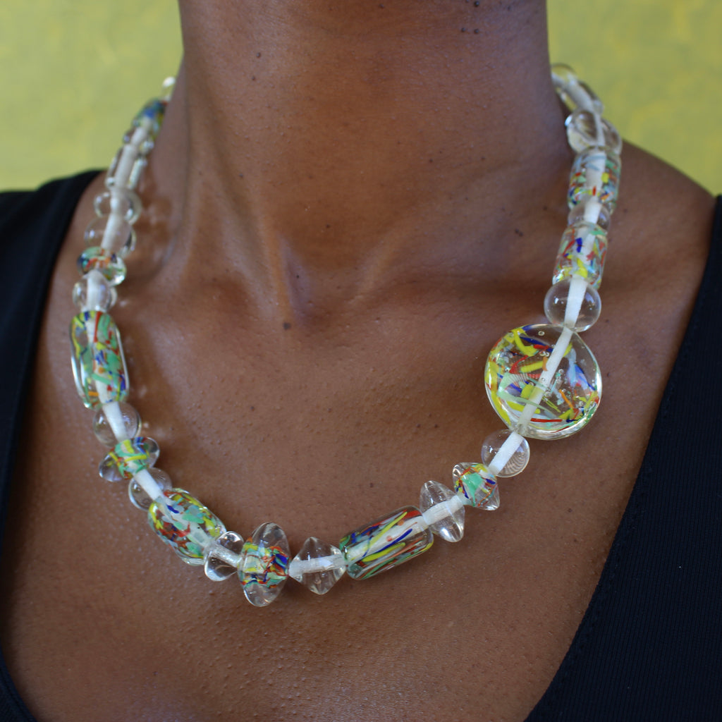 Cristal en Fête Murano Color Prestige - Labelle Ikeya Création Originale - Collier