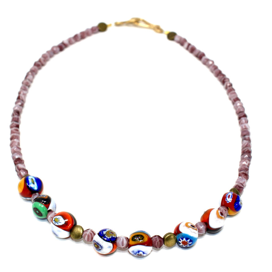 Collier Murines Murano Violettes - Labelle Ikeya Création Originale - Collier