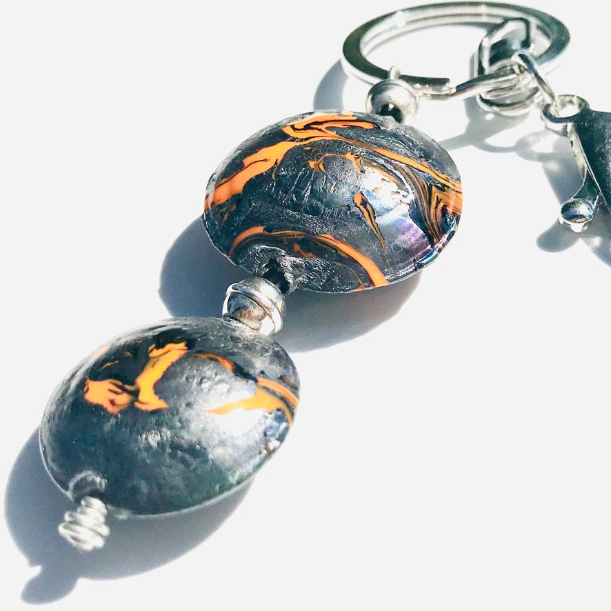 Métalico Duo Murano - Labelle Ikeya Création Originale - Porte Clefs Murano