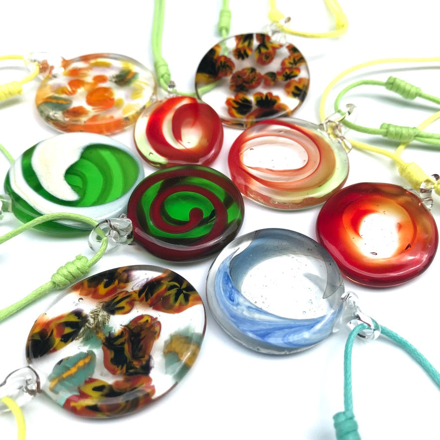 Sucettes Murano en Cordons d'été aux Senteurs Estivales - Labelle Ikeya Création Originale - Collier